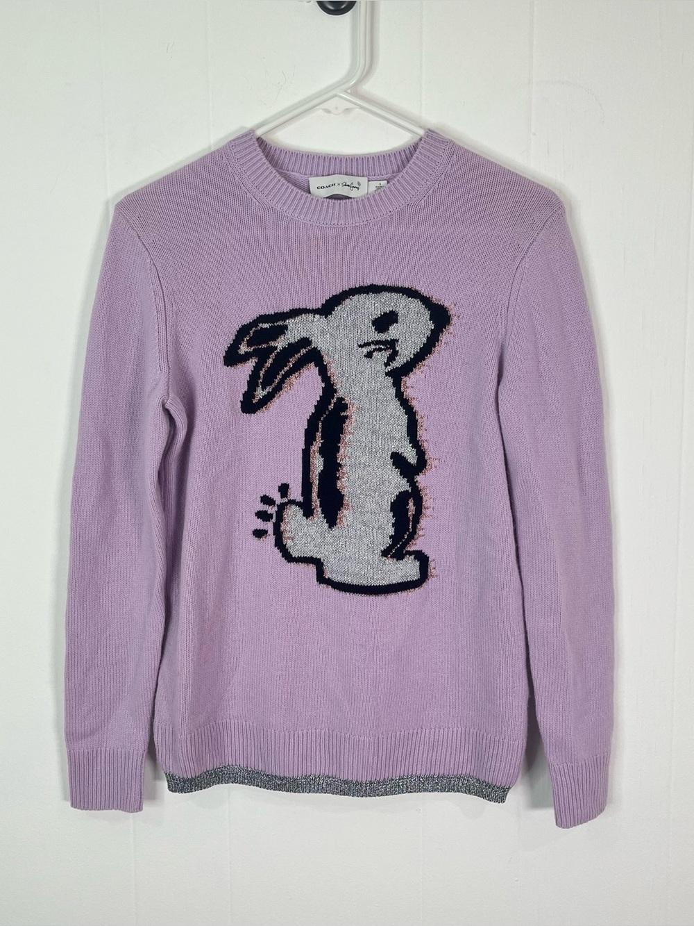 Coach x Selena Gomez Bunny Sweater Lilac Wool Cashmere Women’s S 39276